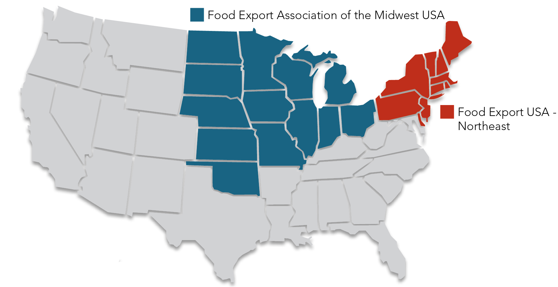 Northeast and Midwest regions map